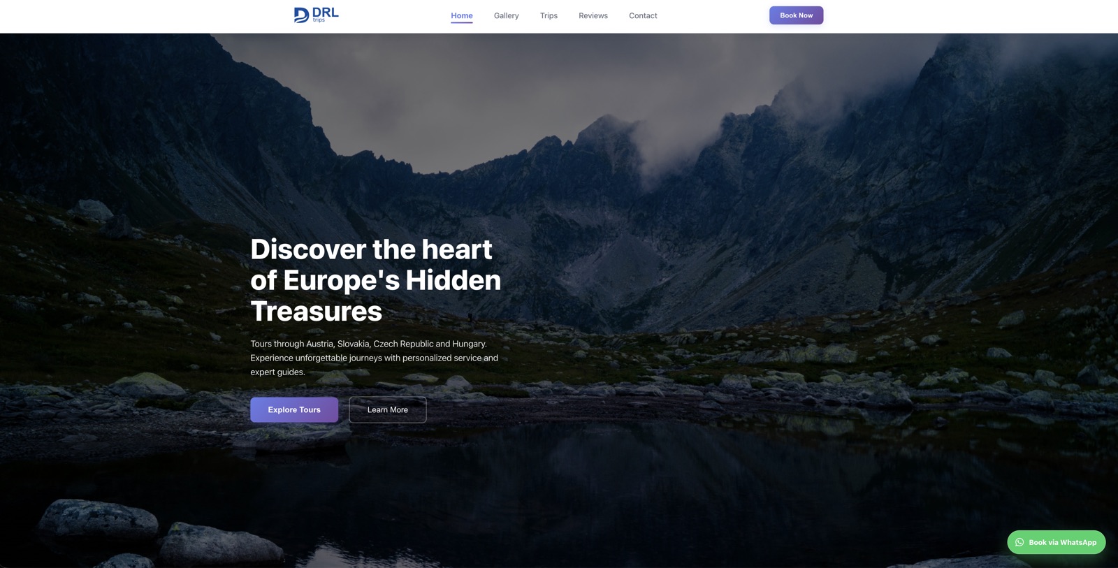DRL Trips landing hero — guided tours across Central Europe
