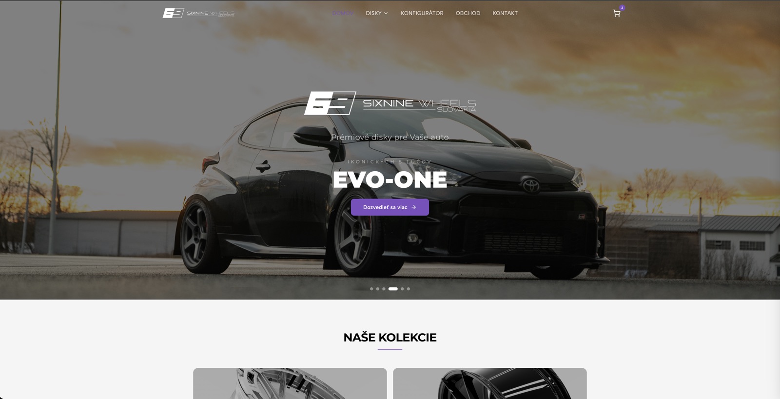 SIXNINE Wheels storefront hero showing a forged wheel collection on a performance car